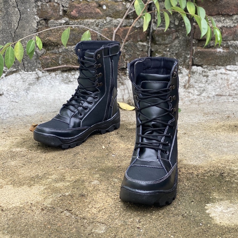 Sepatu pdl TNI POLISI SECURITY SATPAM DISHUB &amp; Touring bahan kulit asli