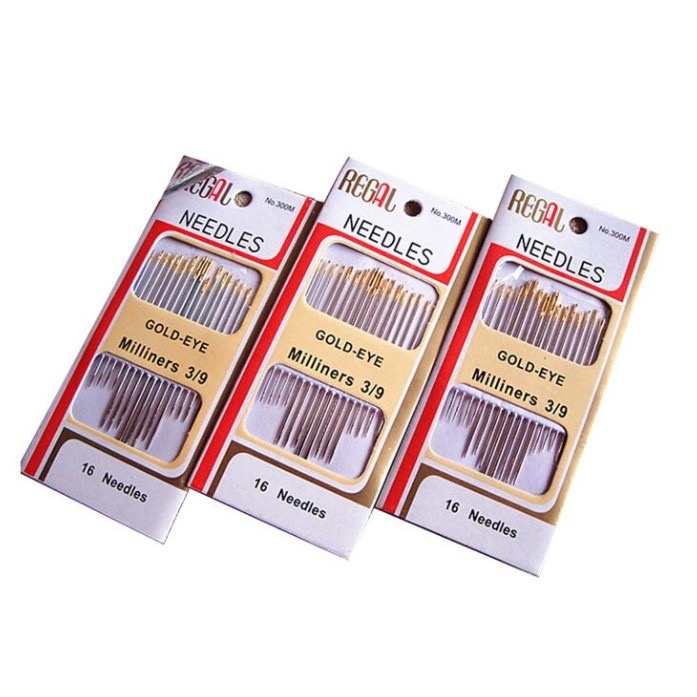 JARUM JAHIT TANGAN REGAL EMAS GOLD EYE MILINERS 3/9 isi 16pcs / REGAL 16 NEEDLES