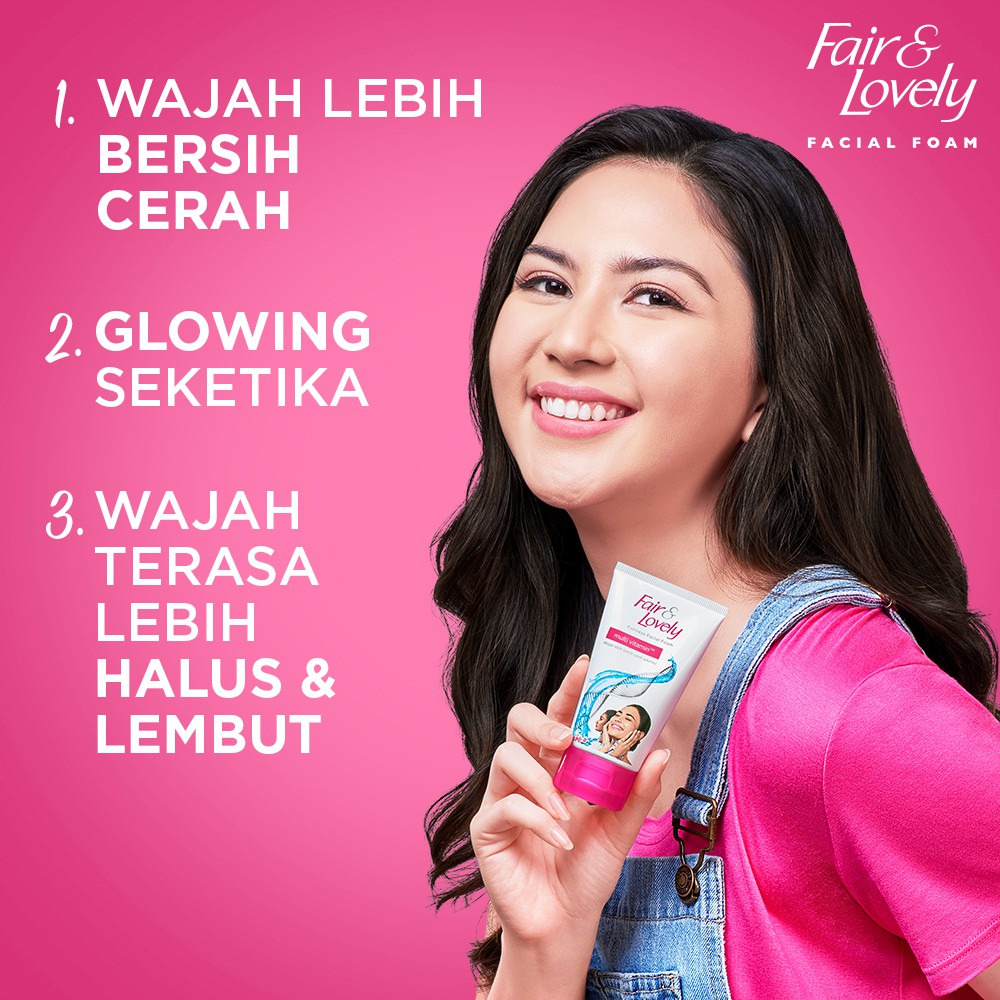 Glow &amp; Lovely Brightening Facial Foam dengan Multivitamin 1x50G