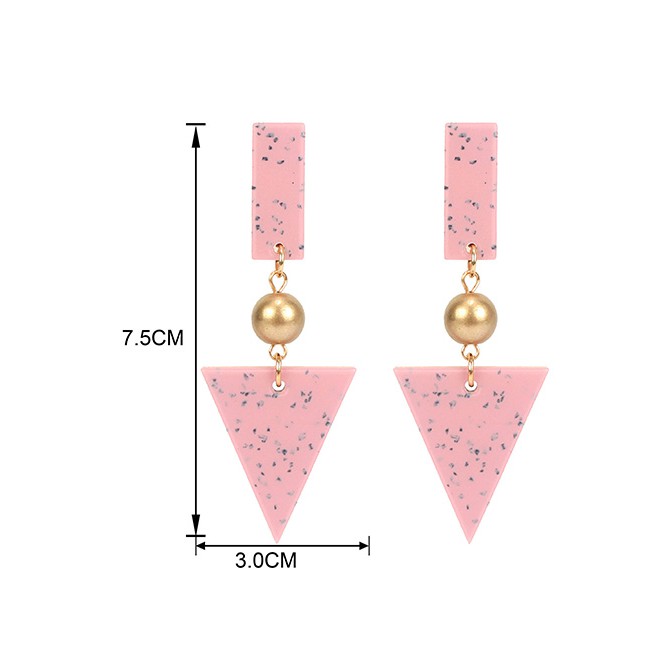 LRC Anting Tusuk Fashion Triangle Acrylic Earrings F54999