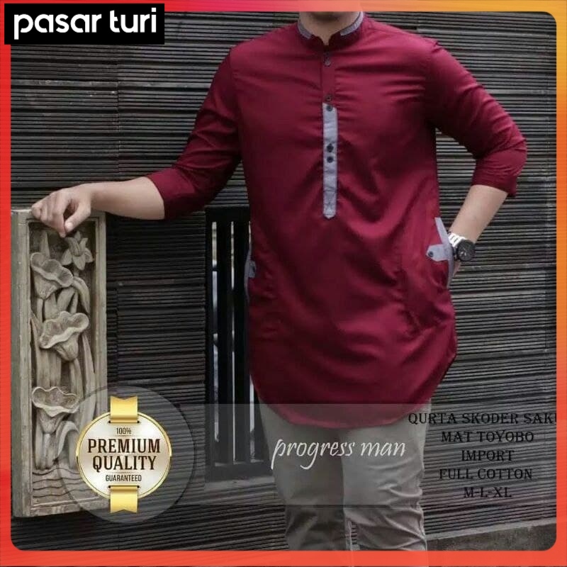 [ORIGINAL] TERBARU KOKO PRIA KURTA LENGAN 3/4 FASHION TERLARIS KEMKO MODERN BAJU MUSLIM DEWASA