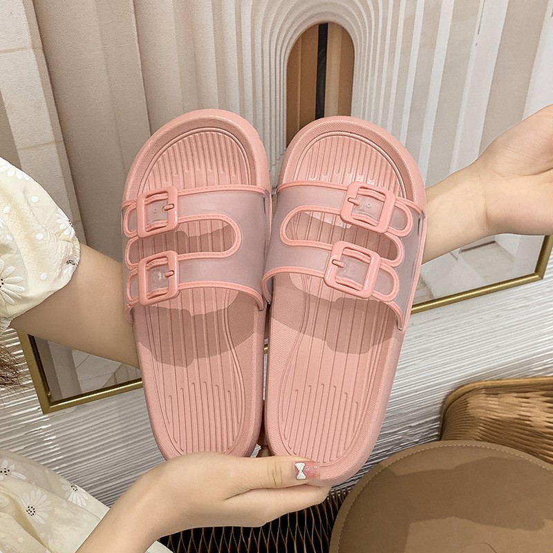 Grosir - S939 Sandal Warna Fashion / Sandal Slop Jelly Willona / Slip Sandal Wanita / Sandal Import-Pink