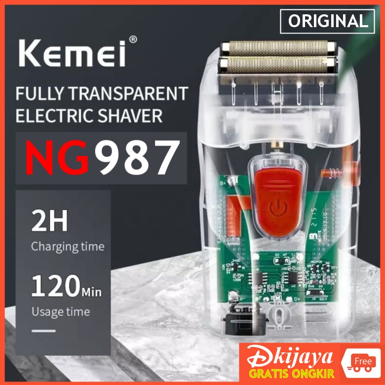 KEMEI NG 897 ORIGINAL Hair Trimmer Shaver Cukur Kumis Jenggot KM-NG987 NG-987 NG987 TRANSPARAN