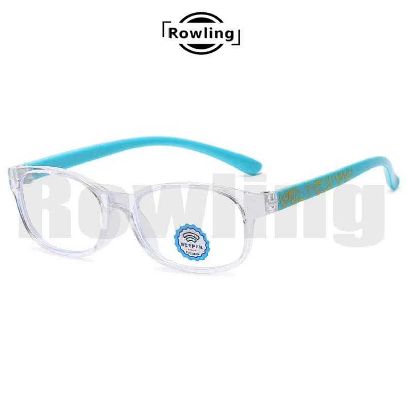 (Rowling)Kacamata Anak NewTrend/Fashion Anak Unisex Terbaru anti radiasi  Blue Light High Quality Import-Ka-92 Putih/tosca