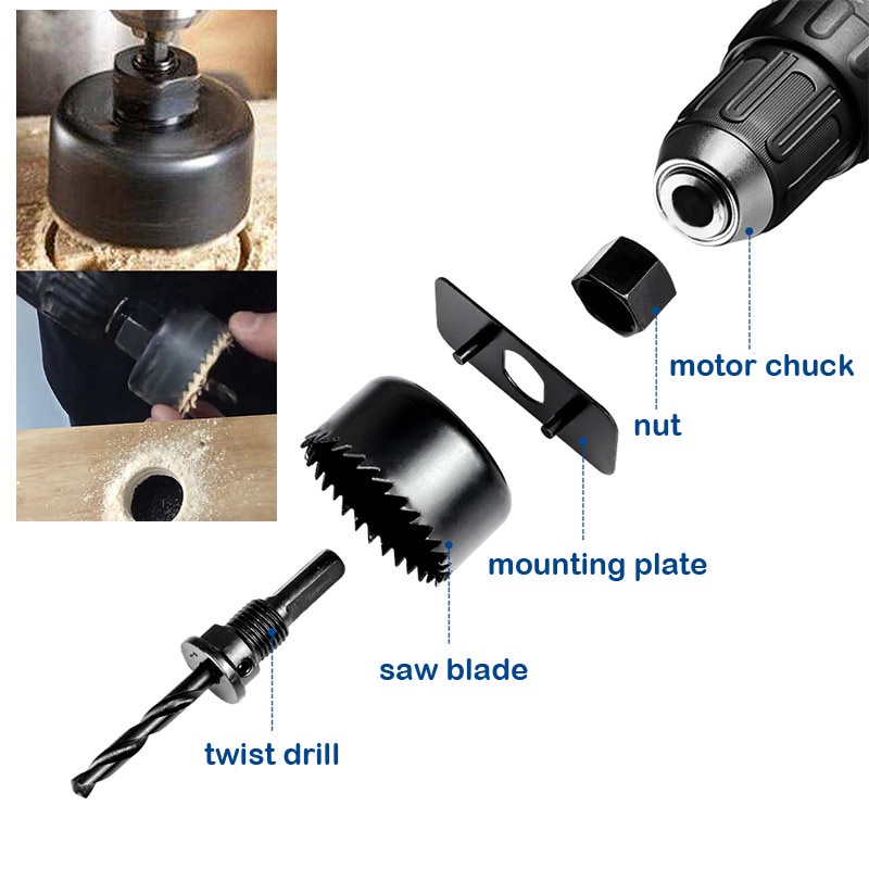 11 pcs Hole Saw Set / Mata Bor Pelubang - 19 mm ~ 64 mm