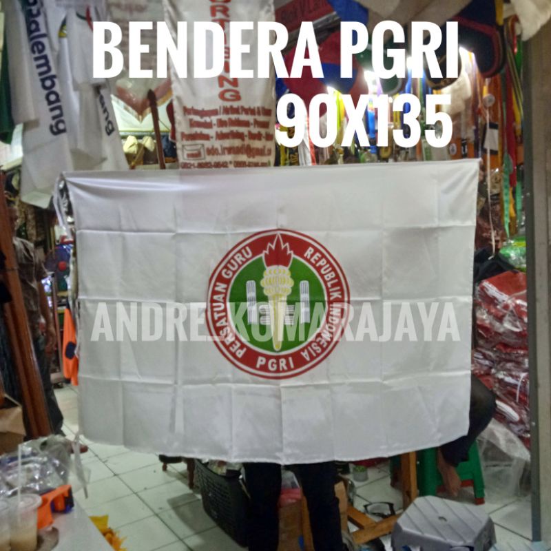 bendera PGRI 90x135cm bahan satin terbaik ready stock
