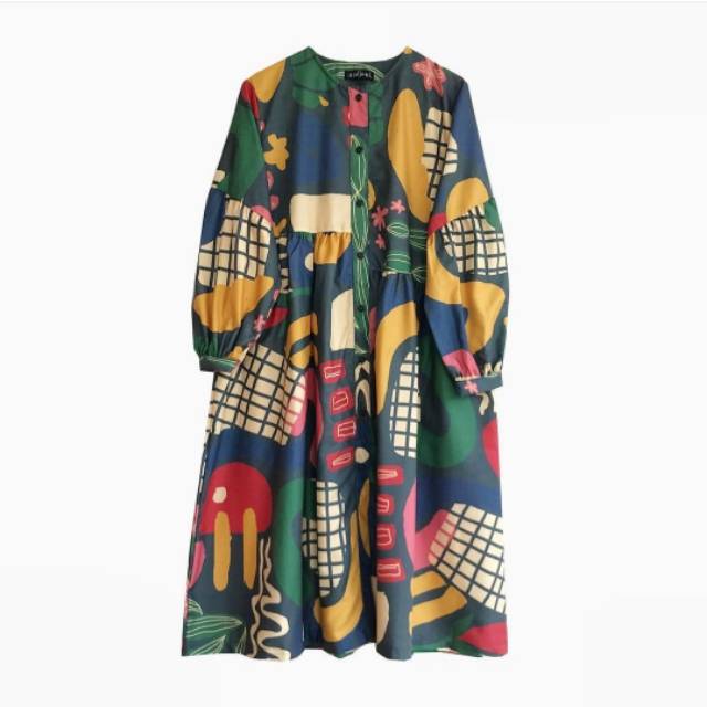 Nadjani Indonesia Tine Dress Navy