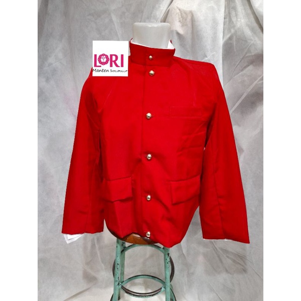 Beskap jogja polos merah cabe