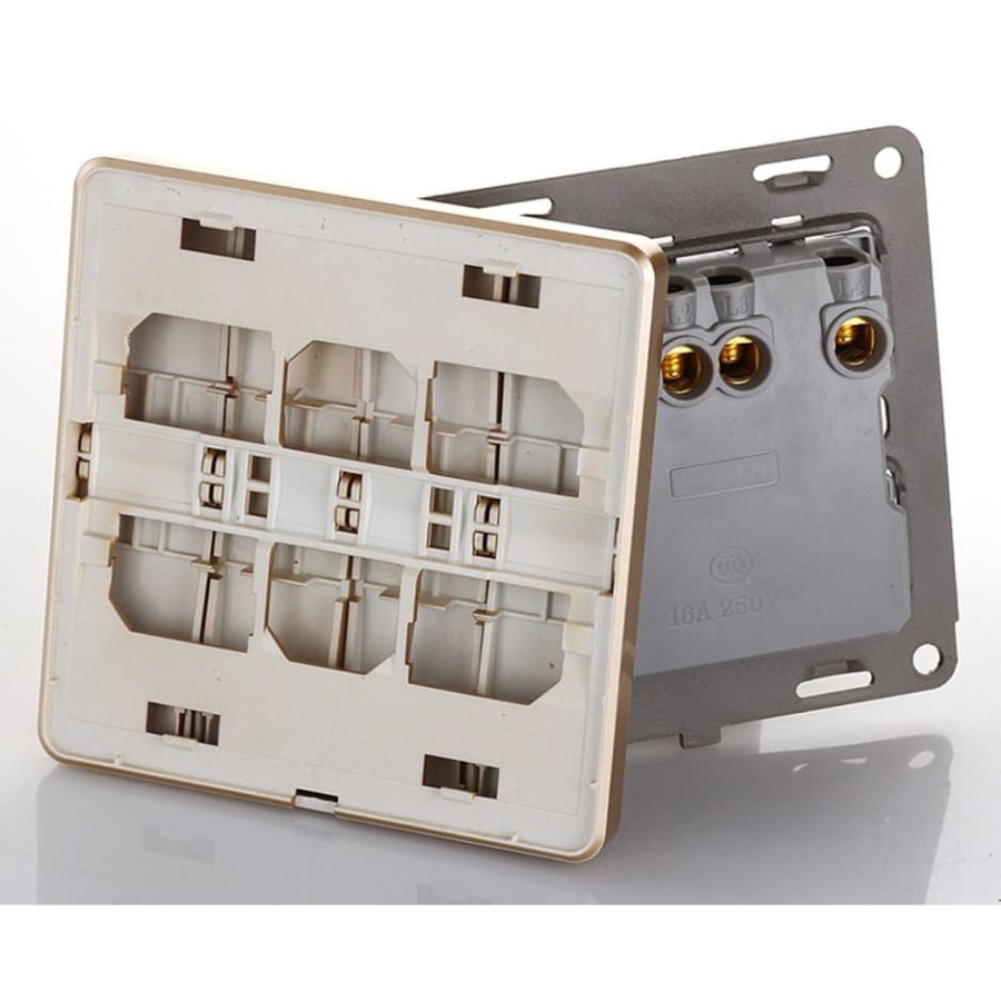 Saklar Lampu 86 Type 4 Switch - SH-RF601 - Golden