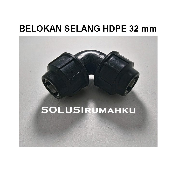 Knee Polos HDPE 1" Knie Selang ke Selang PE Hitam Selang PDAM 1 Inch