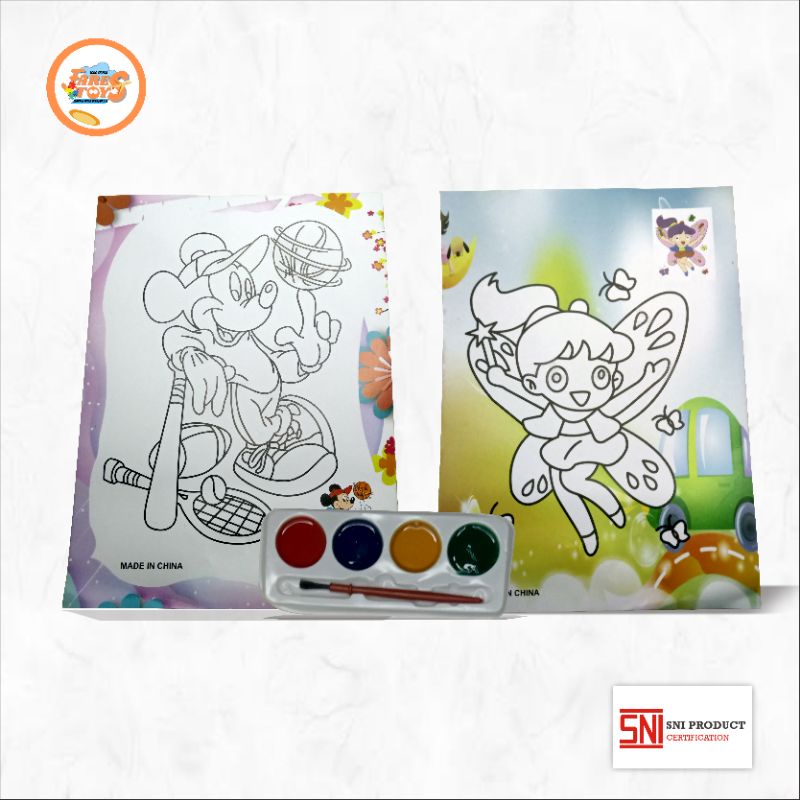 

Cat Air Mewarnai Gambar Drawing water Book Mewarnai Dengan Cat Air 2 in 1