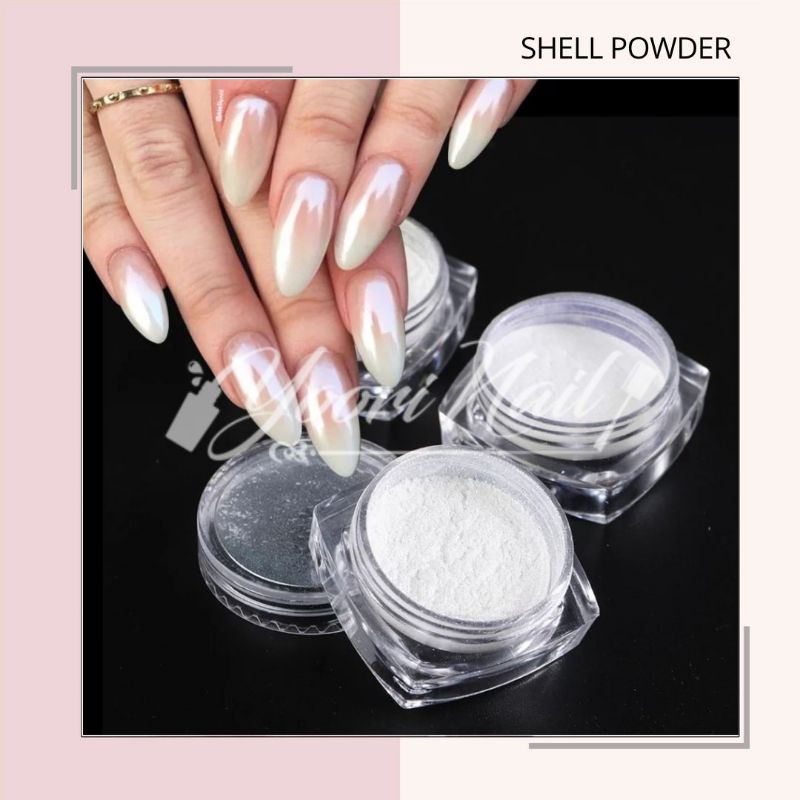 Shell powder mermaid rainbow pearl powder bubuk mermaid nail art