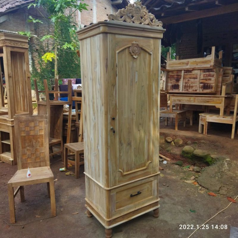 almari  pintu1 mentah/pintu 1 costum jati pintu blok kayu finishing