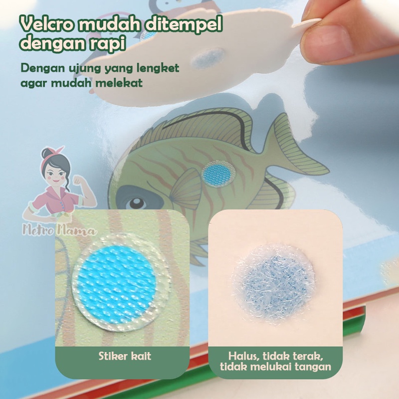 Buku Stiker Velcro Mainan Edukasi Anak QUIET BOOK Puzzle Sticker Gift Set