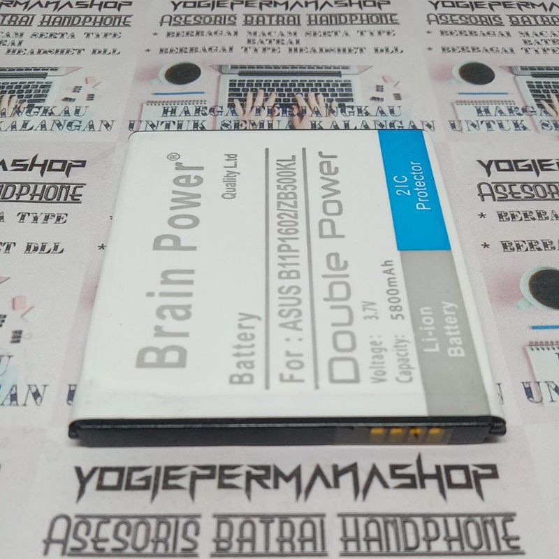 BATRE BATREI BATERAI BATTERY BATTERAY ASUS ZENFONE 3 GO B11P1602 ZB500KL X00AD BRAIN DOUBLE POWER (5