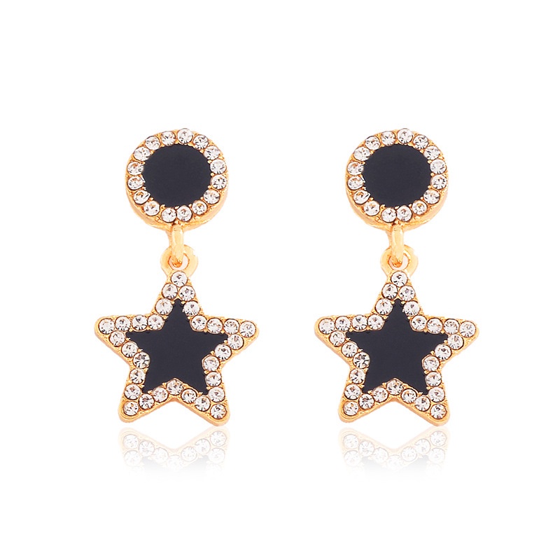 Anting Hitam Gothic Fashion Black Supernova Elegant model korea