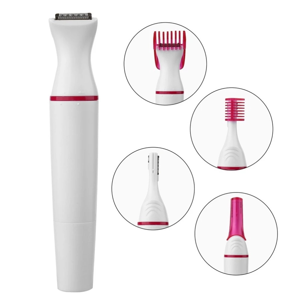 5in1 Penghilang Bulu Ketiak Hidung Trimmer Dengan Ketiak Multifungsi Alis Elektrik Wanita Hidung Rambut Perangkat Penghilang Bulu Bikini Cordless Shaver Kit