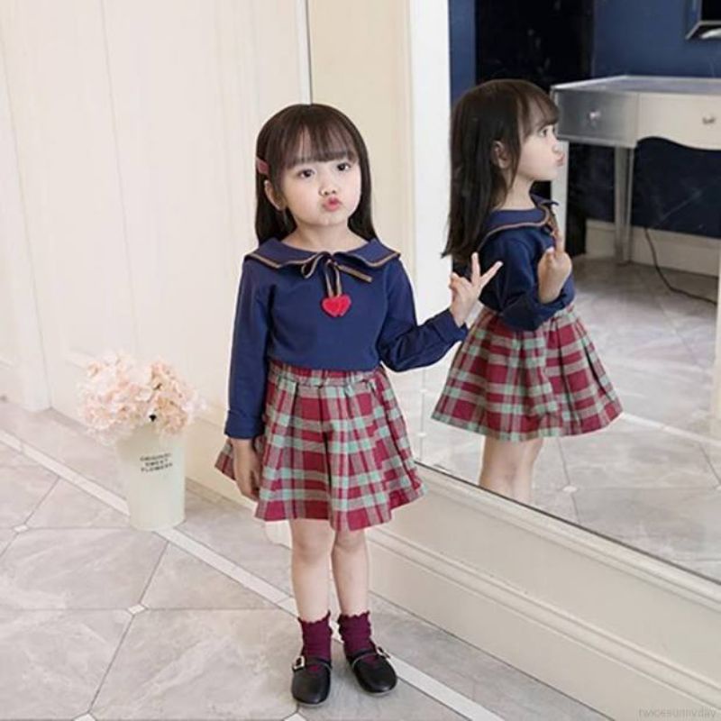 DARALINE TARTAN MINI SKIRT KIDS / ROK ANAK MINI KOTAK-KOTAK LUCU KAWAII