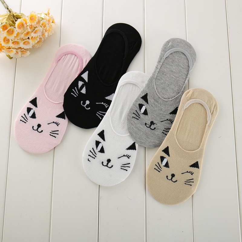 kaos kaki hidden Fashion pola burung Socks wanita kaos kaki (Warna &amp; Model Random) D1228