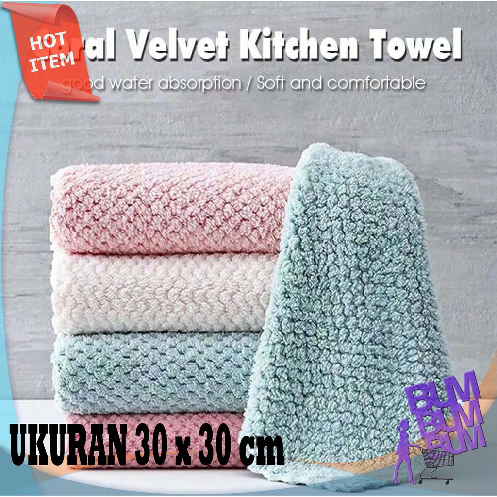 Kain Lap Microfiber Meja Piring Dapur Anti Minyak Kain Lap Microfiber Serbaguna Penyerap Minyak