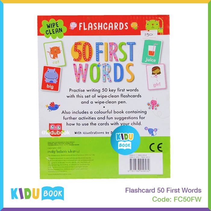 Buku Anak Flashcard 50 First Words Kidu Toys