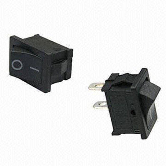 ROCKER SWITCH TOMBOL SAKLAR ON OFF 2 PIN 21X15 21*15 MM 6A 250V HITAM