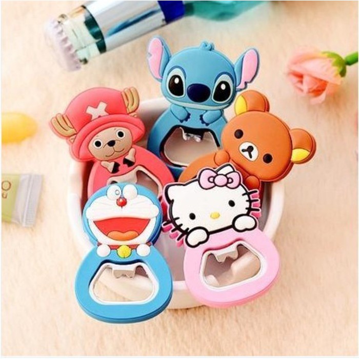 KS058 PEMBUKA TUTUP BOTOL MAGNET BOTTLE OPENER BIR DORAEMON HELLO KITTY KARTUN LUCU