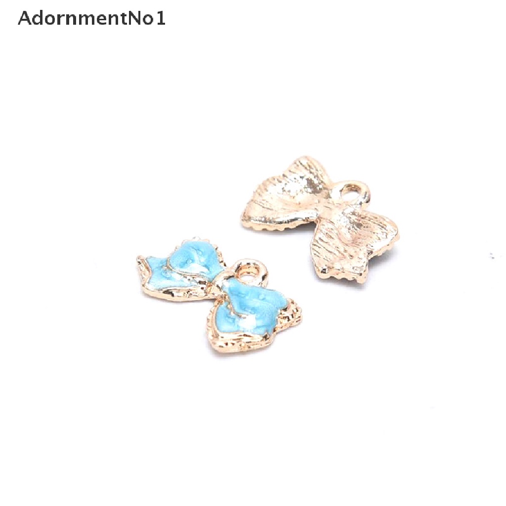 (AdornmentNo1) 10pcs / Set Liontin Bentuk Pita Bahan Alloy Untuk Aksesoris Perhiasan / Kerajinan Tangan Charms