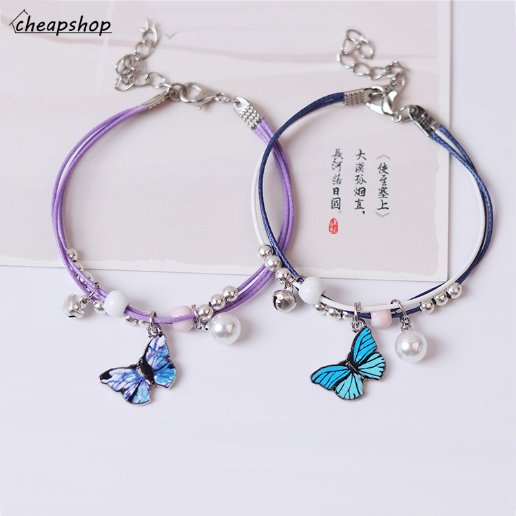 IFYOU Gelang Multilayer Desain Kupu-Kupu Gaya Retro Korea Untuk Pasangan