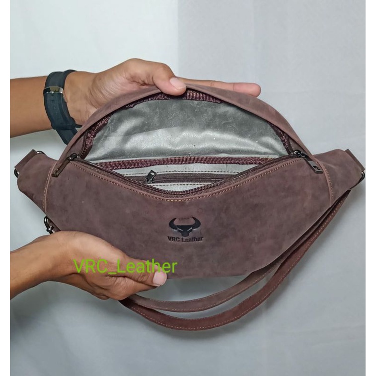 Tas Waistbag VRC_Leather Tali Full Kulit Sapi Asli Crazy Horse