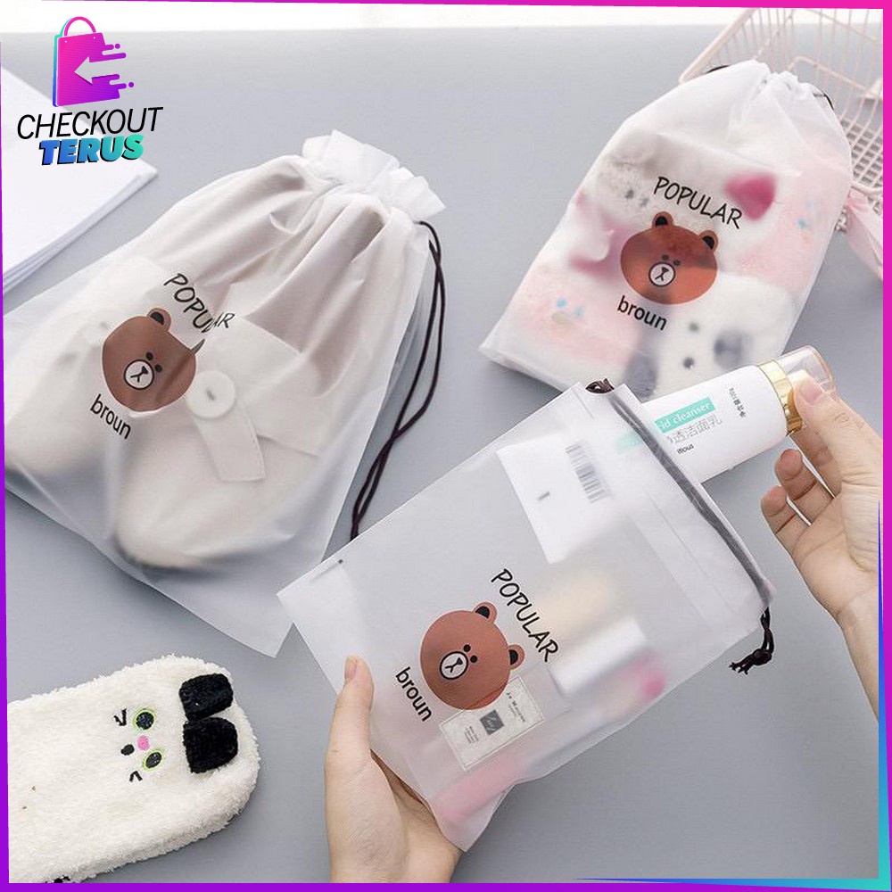 CT C33 Travel Pouch Serbaguna Travel Bag Tempat Make up Kotak Penyimpanan Kosmetik Tas Serut Makeup Pouch Serbaguna