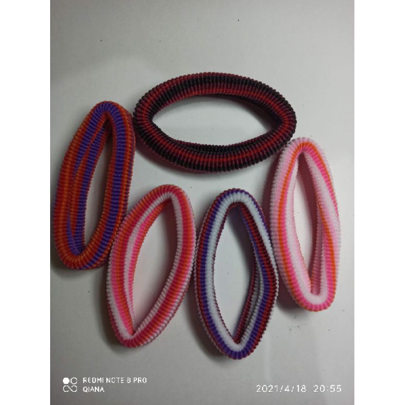 Kuncir rambut isi 2 pics | ikat rambut murah | karet rambut motif lapis-Kode 013