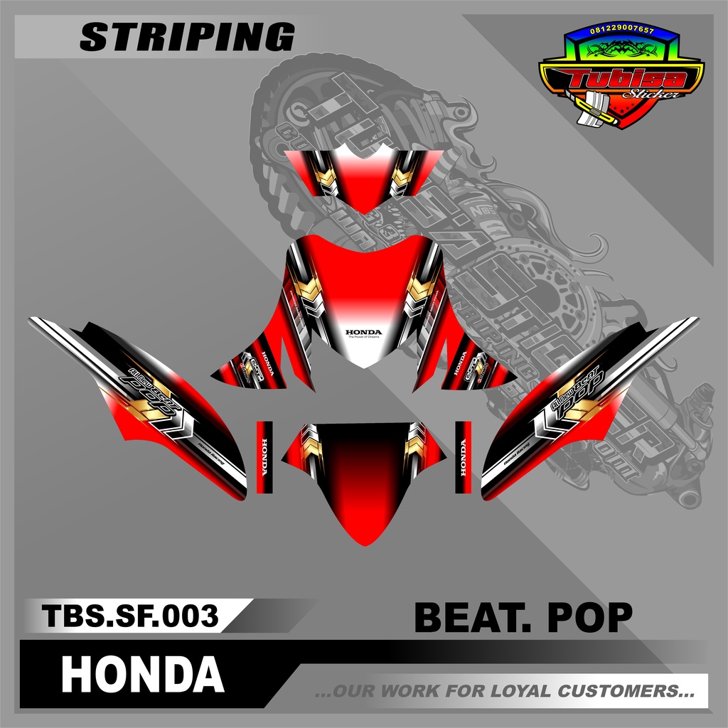Decal Sticker Full Body Beat POP - Decal Sticker Beat POP Motif Racing. TBS.SF.003