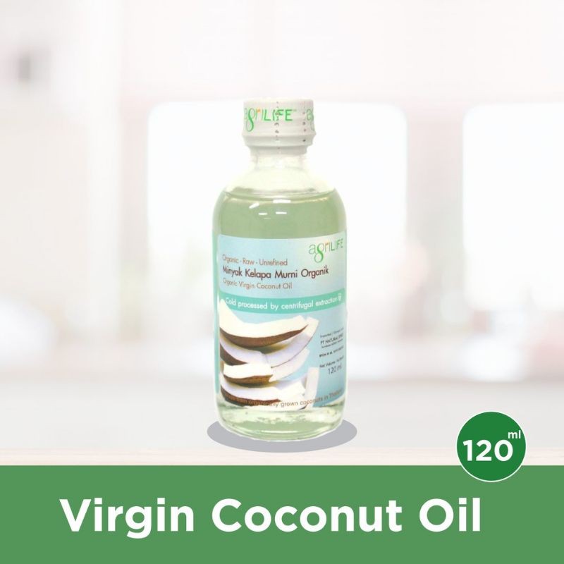 

VCO Virgin Coconut Oil Agrilife Murni, Cold Pressed, Organik - MINYAK KELAPA MURNI ORGANIK 120 ML