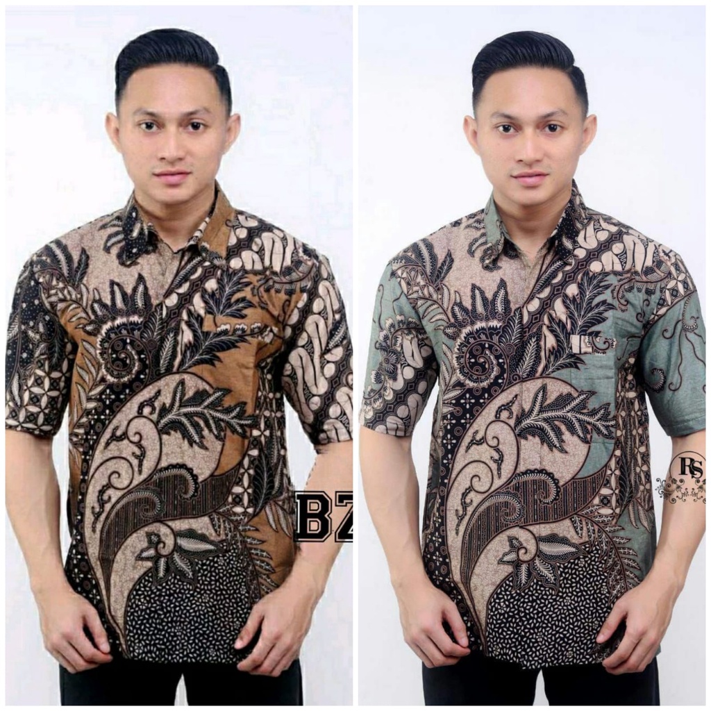 Baju Batik Pria Dewasa 2022 Lengan Pendek Kekinian Kemeja Batik Lengan Pendek Pria Mewah Kemeja Batik Cowok Terbaru