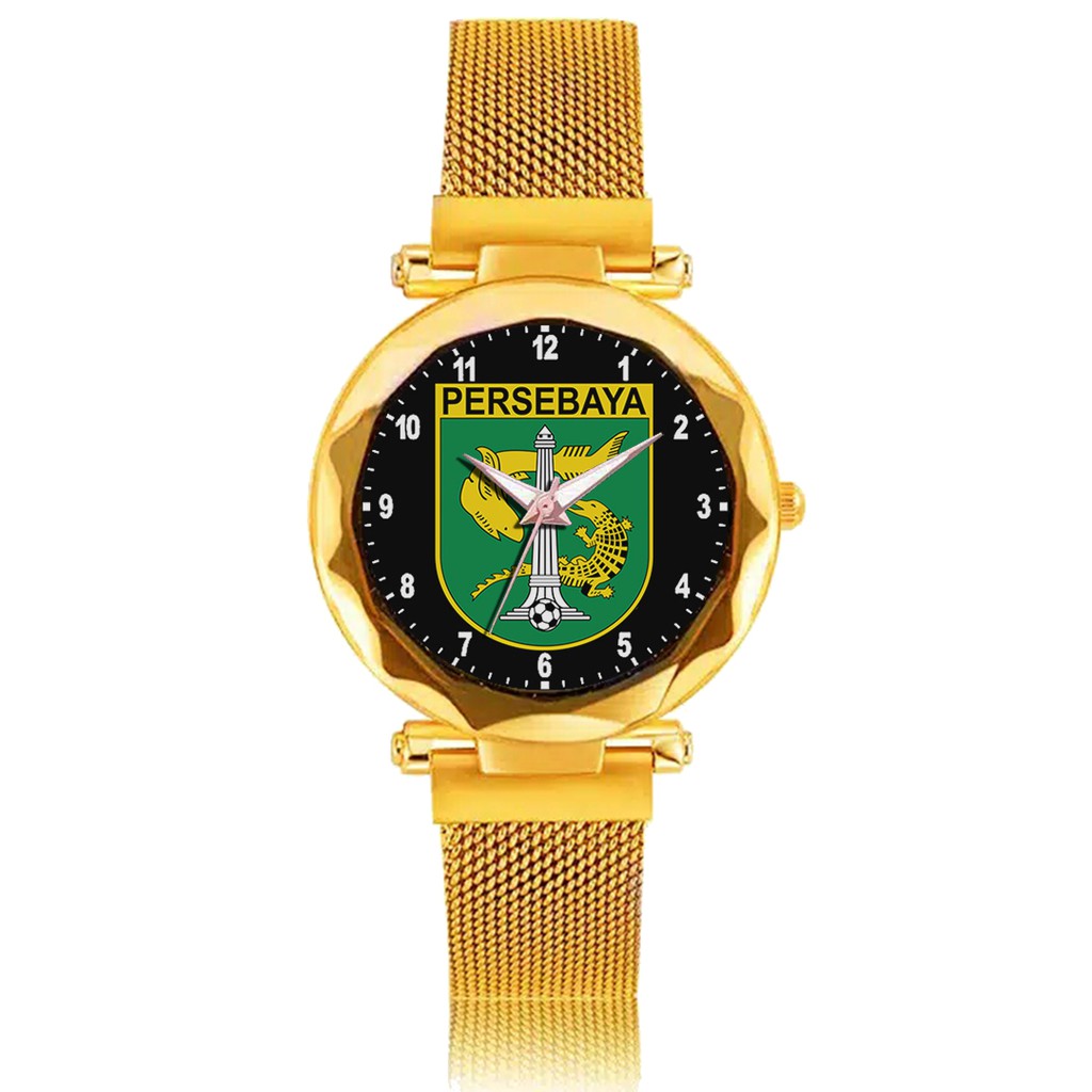 Jam Tangan Wanita Custom - Bonita PERSEBAYA MOTIF 4 Free Box &amp; Batre Cadangan