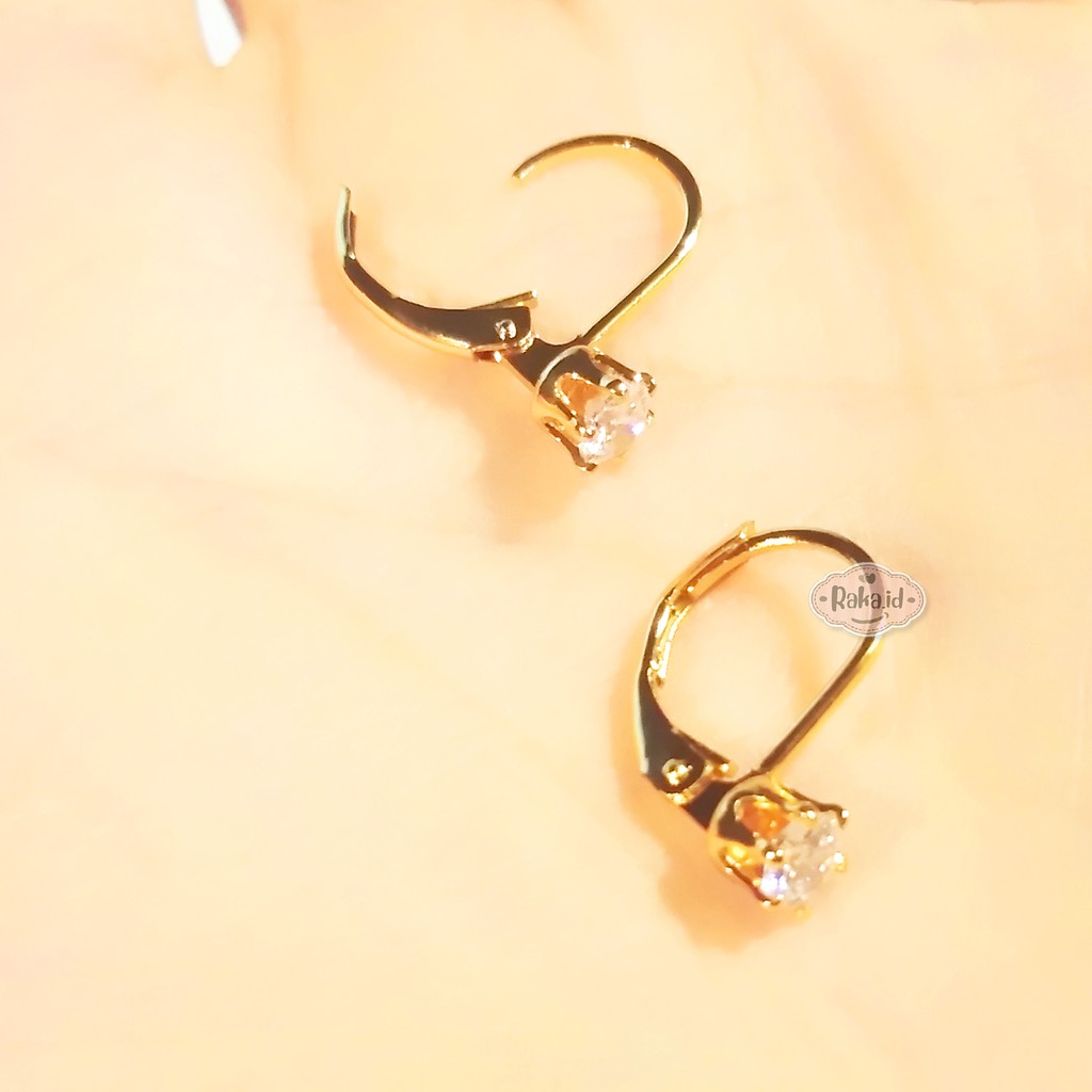 RAKA Acc - Anting Clip / Klip Mutiara Mata Satu Gold &amp; Silver Perhiasan Aksesoris Wanita 202