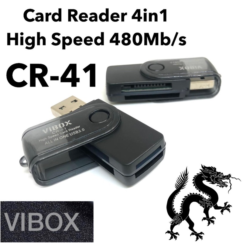 New cardreader vibox 4in1 full black dragon speed multy series support memory up to 512GB Promo Sen