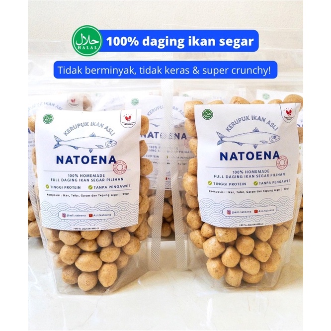 

Kerupuk Atom Ikan Tongkol Asli Natuna Pouch 90gr | Cemilan Getas Homemade sehat tinggi protein | Halal Tanpa pengawet MSG pewarna