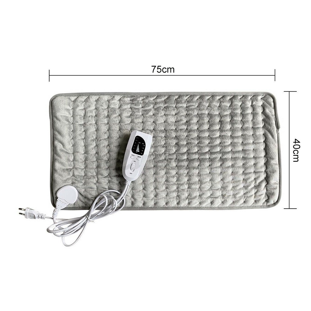 75 x 40cm Adjustment 6-Level Electric Heating Pad Back Neck Massager Warming Physiotherapy Fast Heat Mat Relief Pain