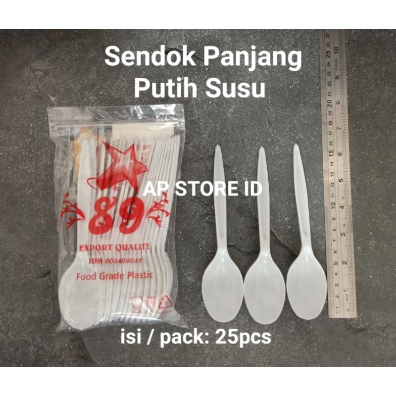 isi 25pcs sendok panjang putih susu / sendok makan