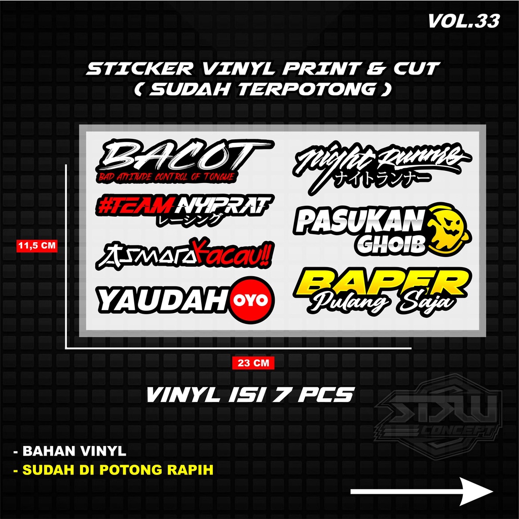 Sticker Print cutt Stiker racing Pack stiker motor Variasi