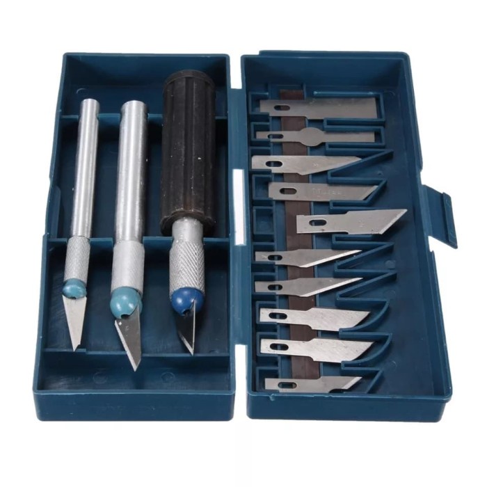 

kertas-pemotong- 13 pcs precision knife set ( pisau ic acrylic set ) -pemotong-kertas.