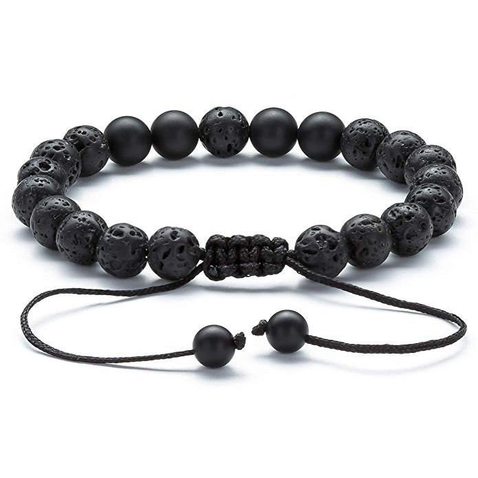 Lava Rock Essential Oil Diffuser Bracelet Braided Rope Tiger Beads Bracelet