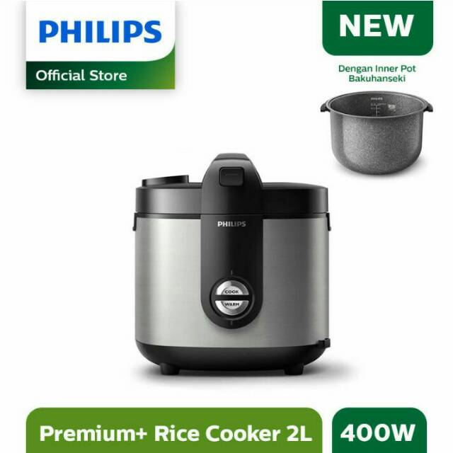PHILIPS HD3138/33 - Silver / Rice Cooker 2 Liter Philip HD 3138 HD3138 Magic com Bakuhanseki Mejikom