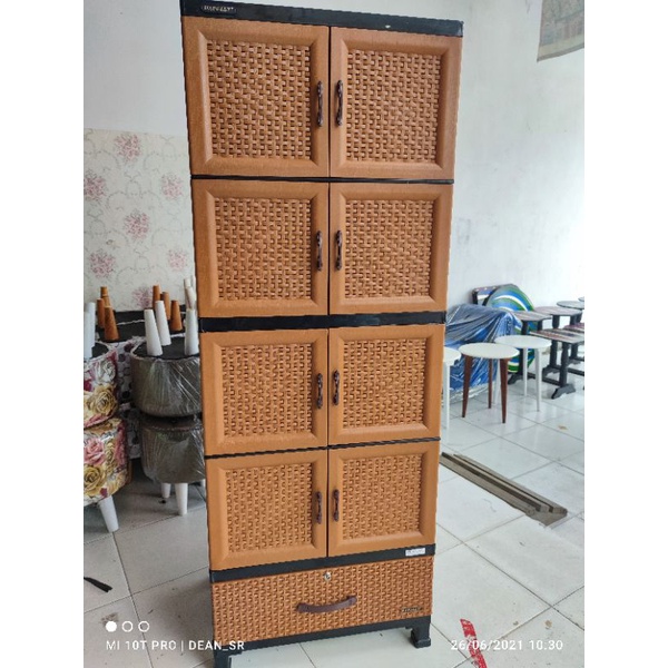 Cargo /Instant - Lemari plastik napolly  CRS MU 48 D / lemari plastik rotan sintetis / lemari jumbo