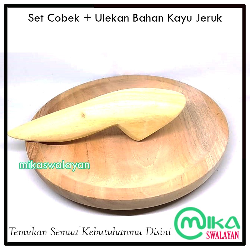 Cobek Kayu Jeruk | Cowet Kayu dan Ulekan Dari Kayu Jeruk Asli (Original)