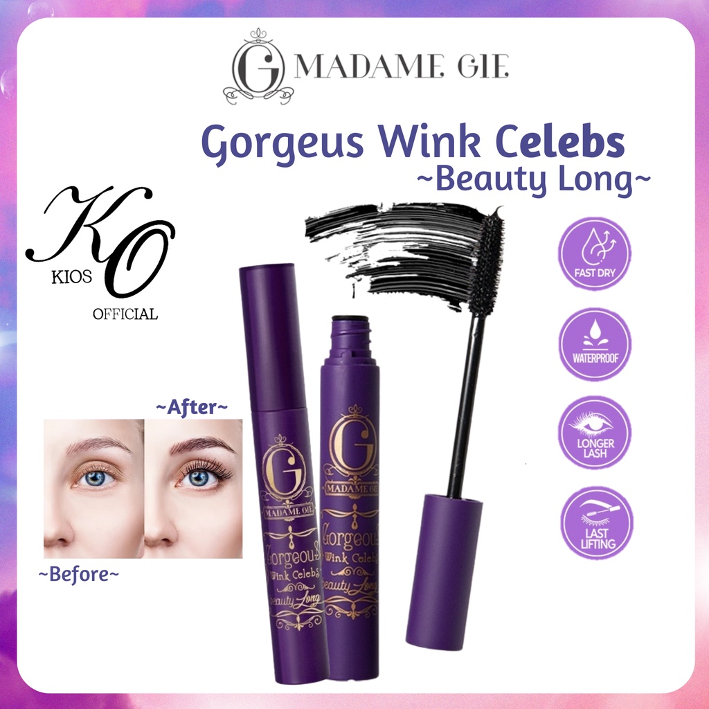 Madame Gie Gorgeous Wink Celebs Beauty Long | 2 In 1 Eyeliner | Mascara Waterproof