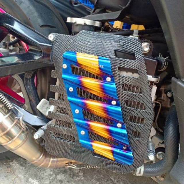 Cover Tutup Radiator Cnc Two Tone Twotone 2tone Nmax Aerox Lexi Rainbow Pelangi