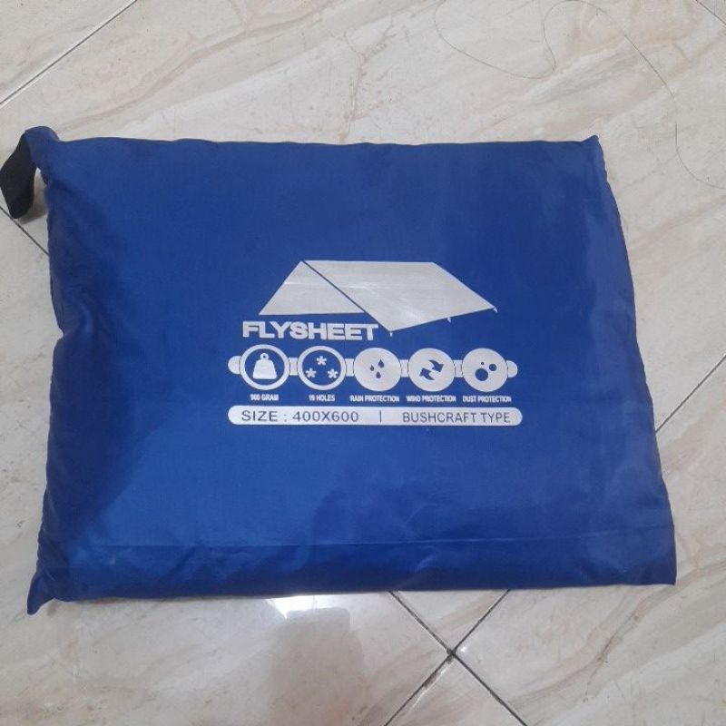 Flysheet 4x6 meter Atap Tenda dome Waterproof Bivak Emergency Tent